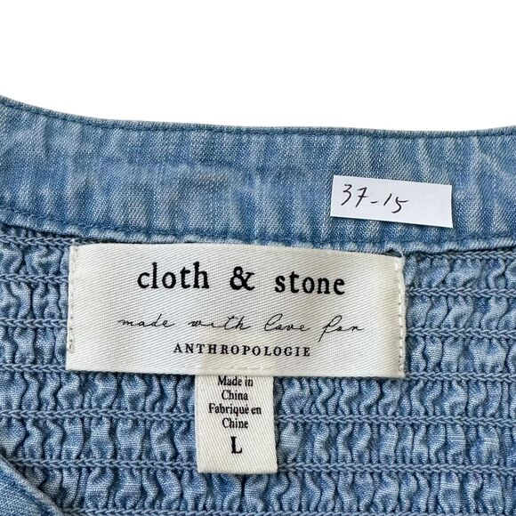 Cloth & Stone Blue Anthropologie Long Sleeve Shirt Women's Size Large | 37-15 - Picture 3 of 7